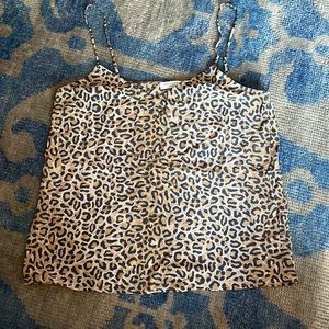 Equipment Silk Camisole Tank Leopard Print